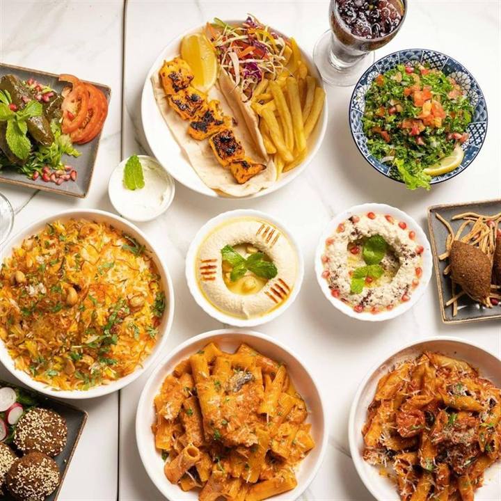 Mediterranean mezze spread