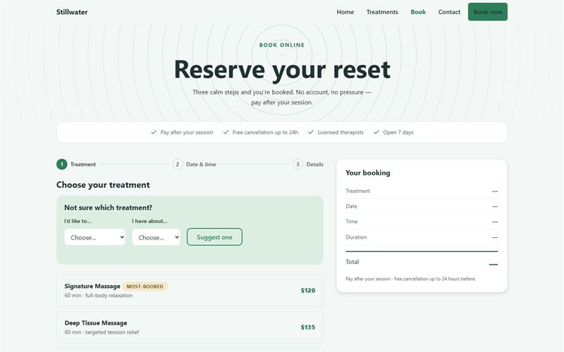 Appointment page preview
